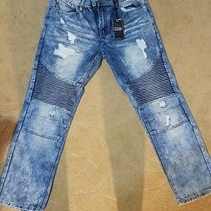 NWT Biker Denim Slim Jeans